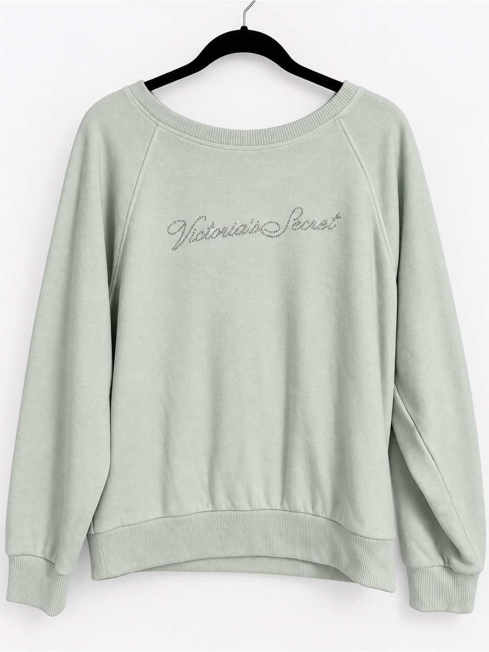 Victoria's Secret Mint Green Rhinestone Logo Sweatshirt Size M